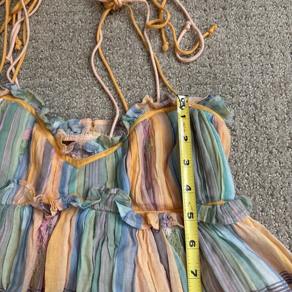 Free People Willow Maxi Dress Multi Pastel Combo Size XS Embroidered Floral - Picture 7 of 10